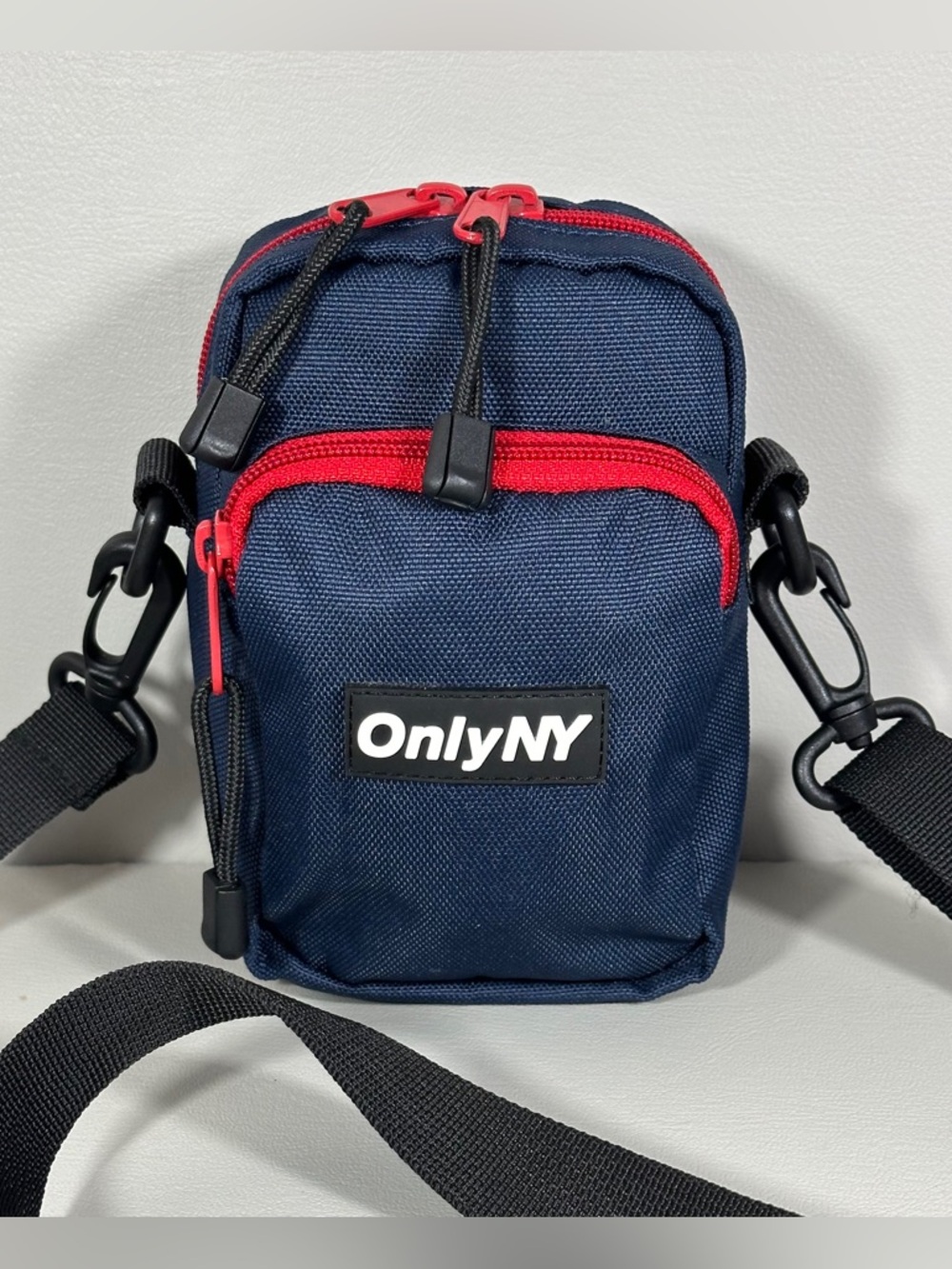 Rare Only NY Compact Camera Crossbody Navy Red Cordura Shoulder Bag